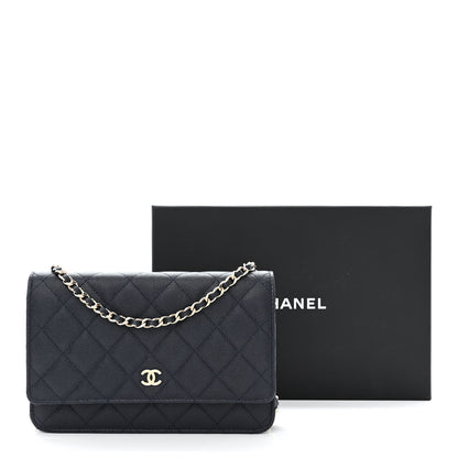 Chanel Caviar Quilted Wallet On Chain WOC Navy Blue 13 of 13