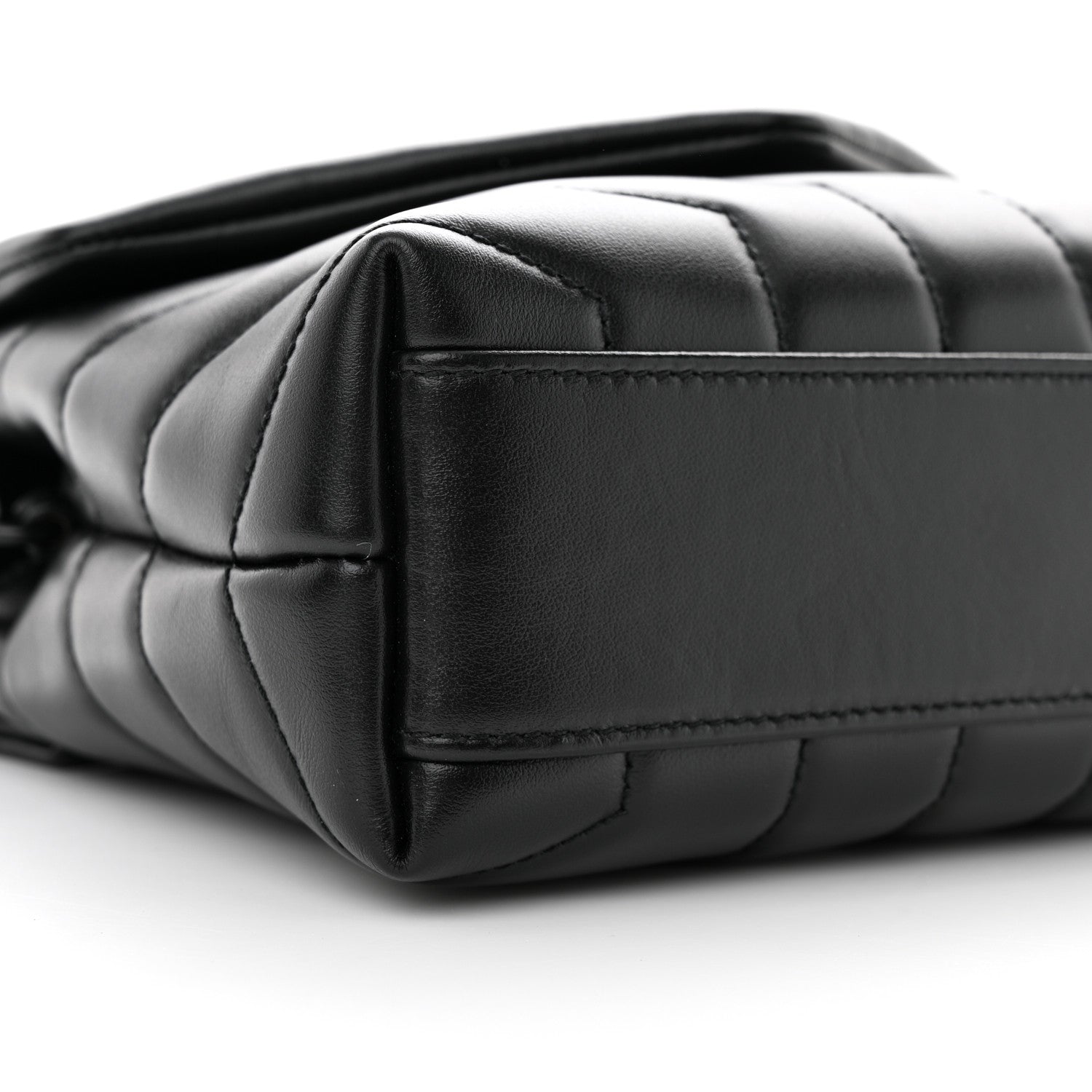 Saint Laurent Calfskin Y Quilted Monogram Monochrome Toy Loulou Crossbody Bag Black 8 of 9