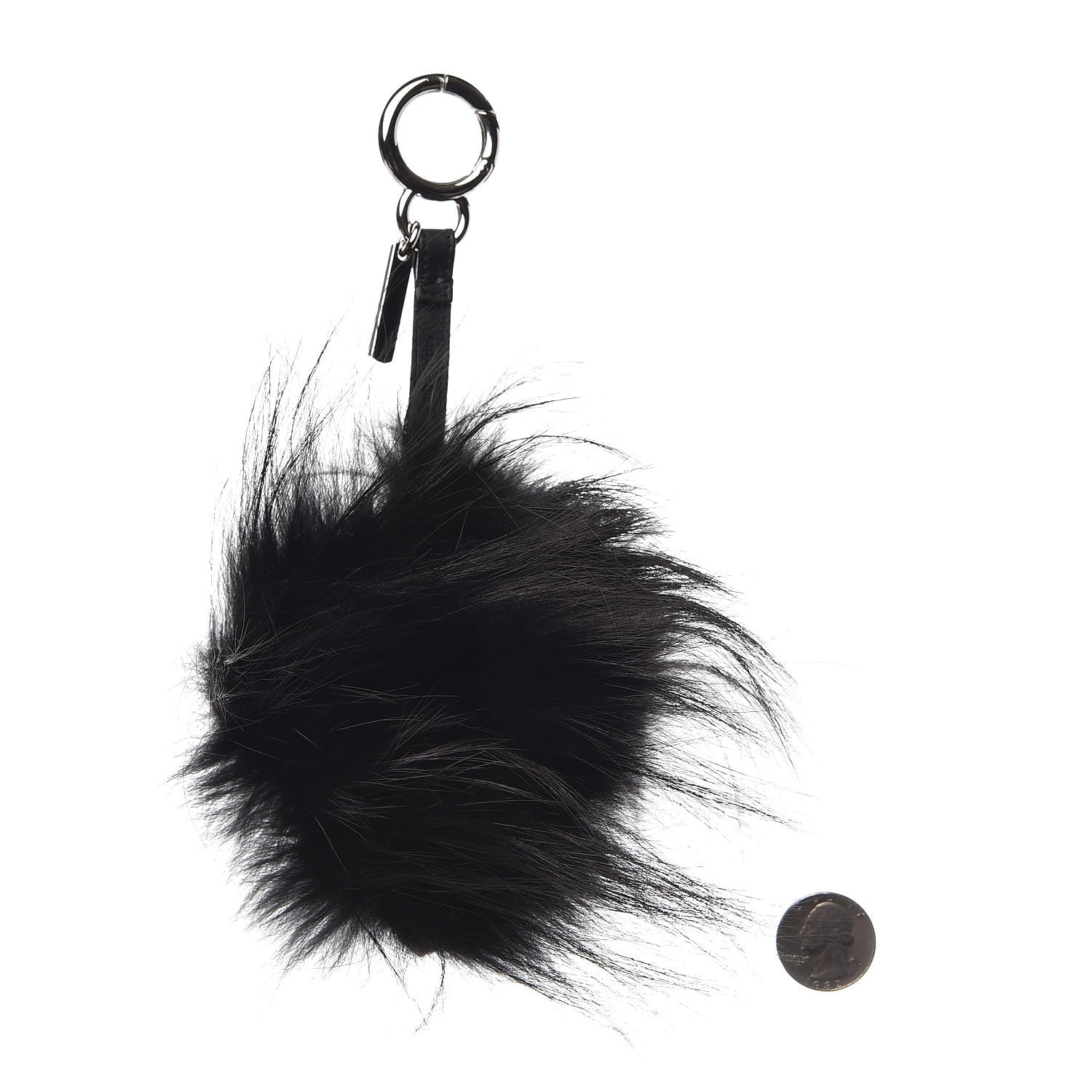 Fendi Fox Fur Plexiglass Geny Monster Bag Bug Charm Black 2 of 4