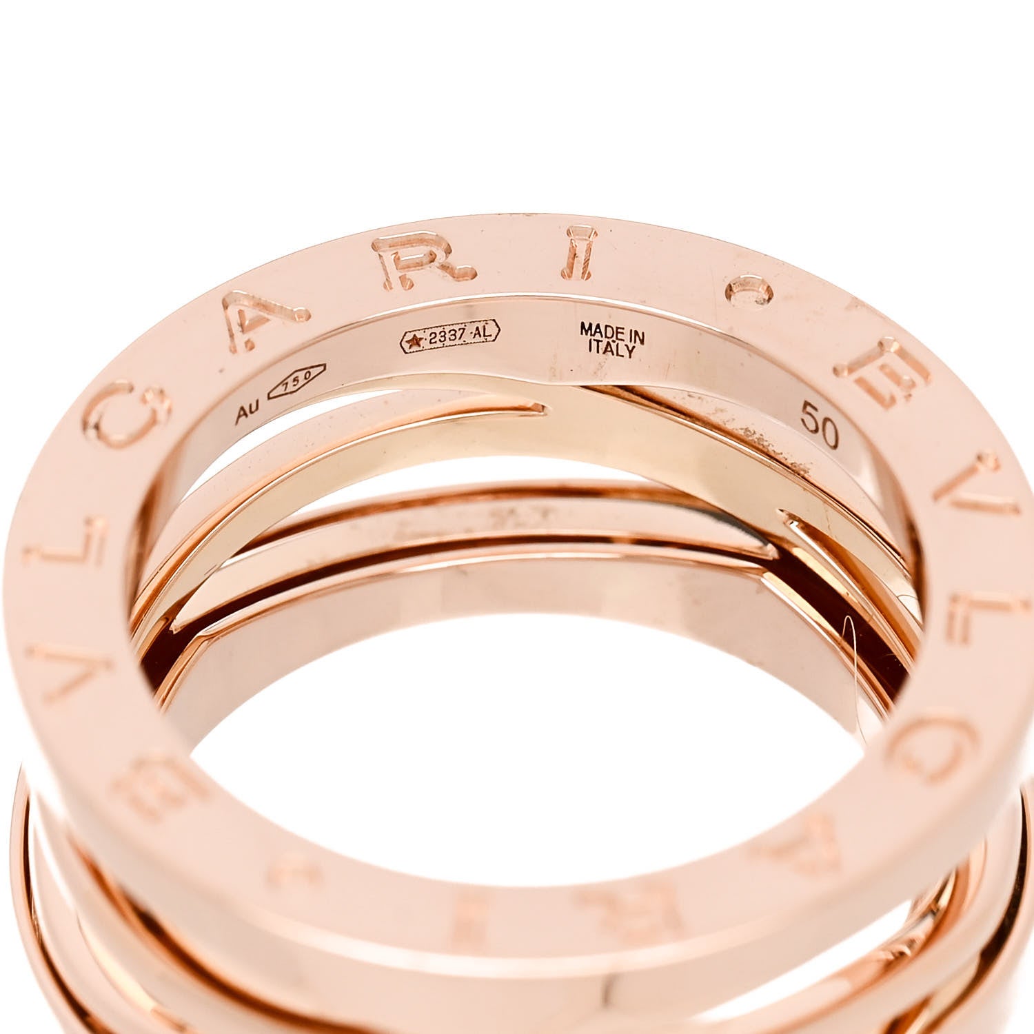 Bulgari 18K Rose Gold B.Zero1 Legend Three-Band Ring 50 5.25 5 of 5