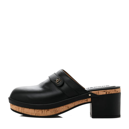 Chanel Calfskin CC Turn Lock Clogs 41 Black 1 of 7
