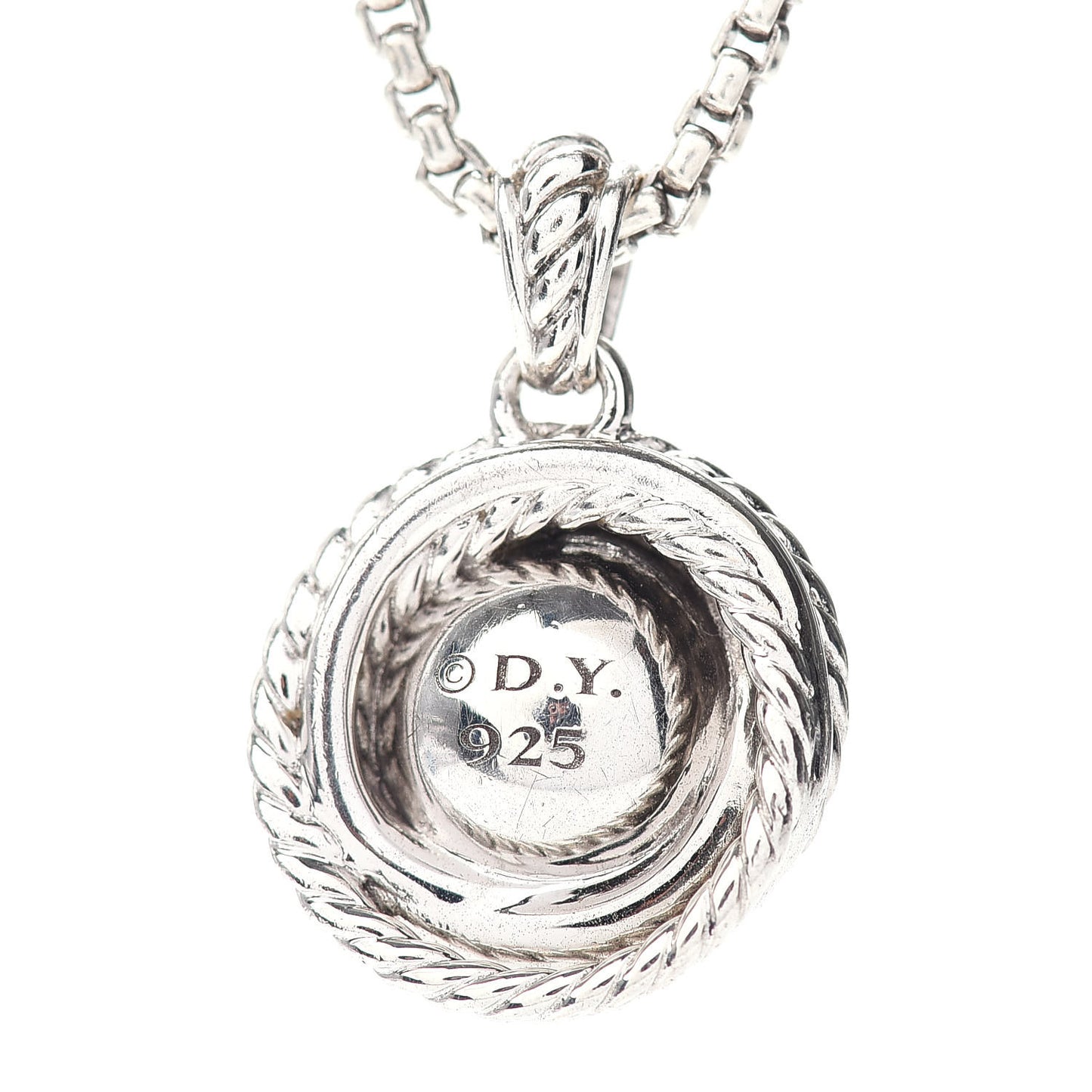 Sterling Silver Diamond Pearl 8mm Crossover Pendant Necklace