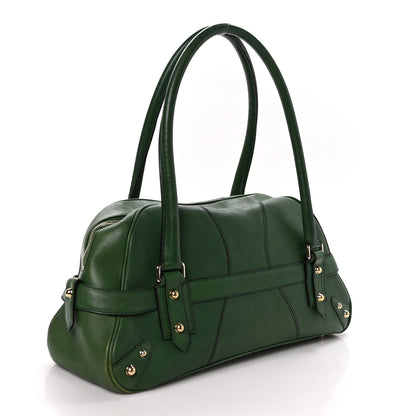 Gucci Calfskin Large Horsebit Chain Satchel Green 3 of 12