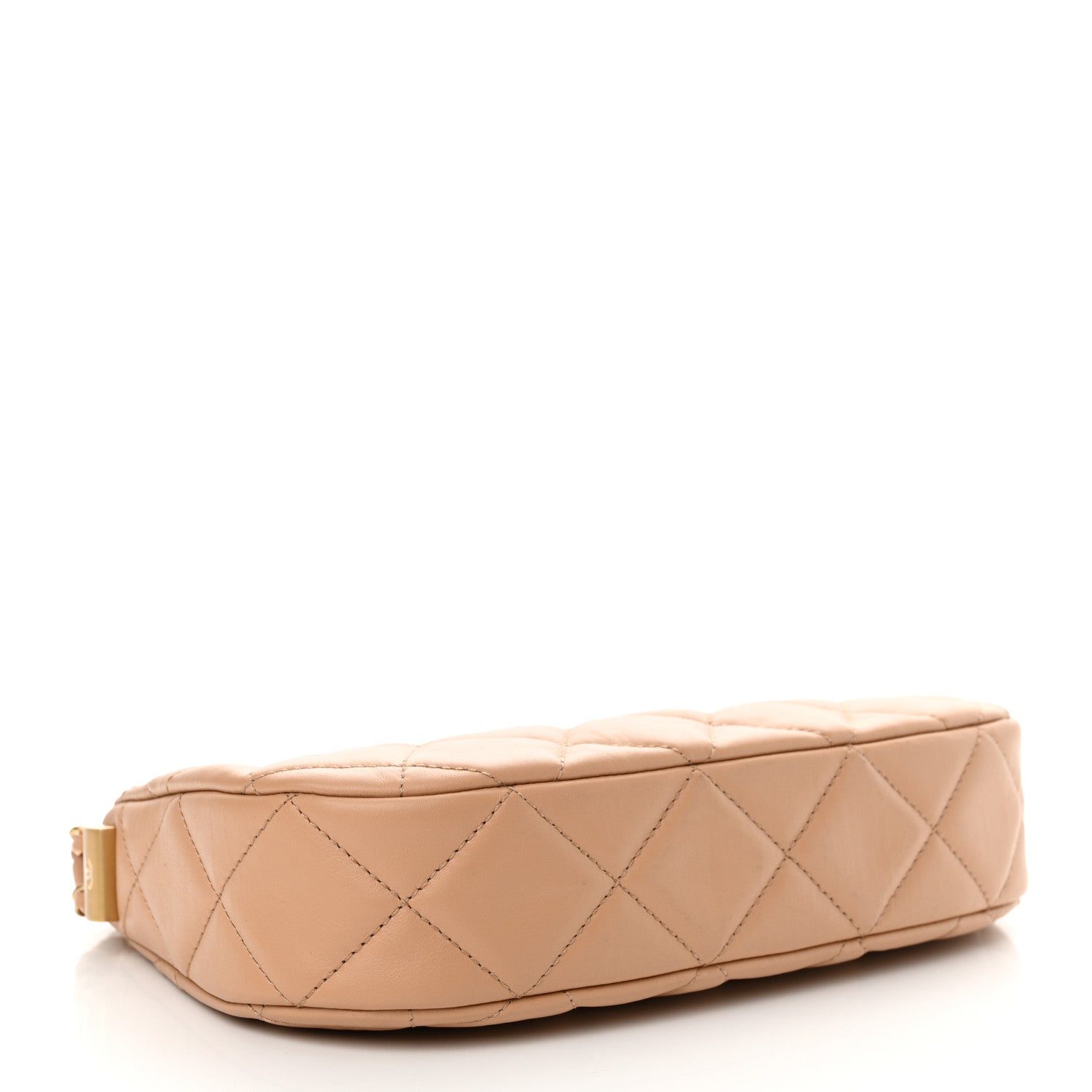 Chanel Crumpled Calfskin Quilted Braided CC Hobo Beige 4 of 12