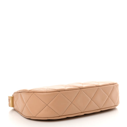 Chanel Crumpled Calfskin Quilted Braided CC Hobo Beige 4 of 12