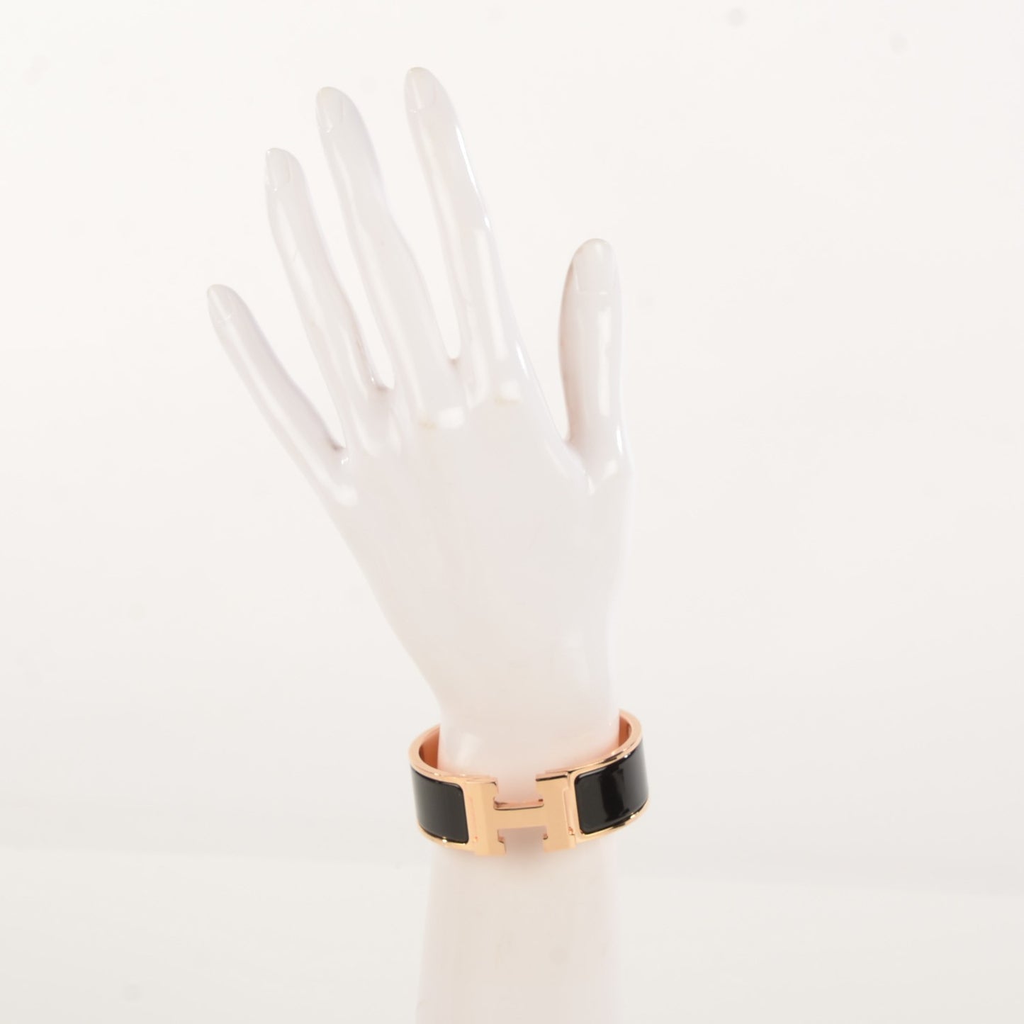 Enamel Wide Clic Clac H Bracelet Black