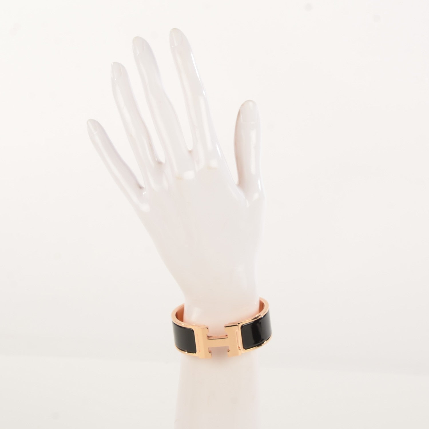 Hermes Enamel Wide Clic Clac H Bracelet Black 2 of 5
