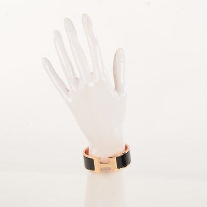 Hermes Enamel Wide Clic Clac H Bracelet Black 2 of 5