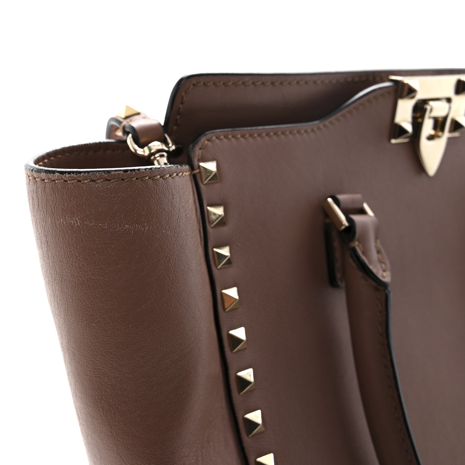 Valentino Garavani Vitello Small Rockstud Double Handle Tote