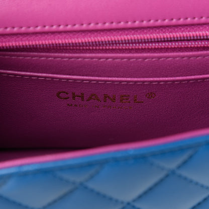 Chanel Lambskin Quilted Mini Rectangular Flap Blue Purple 8 of 10