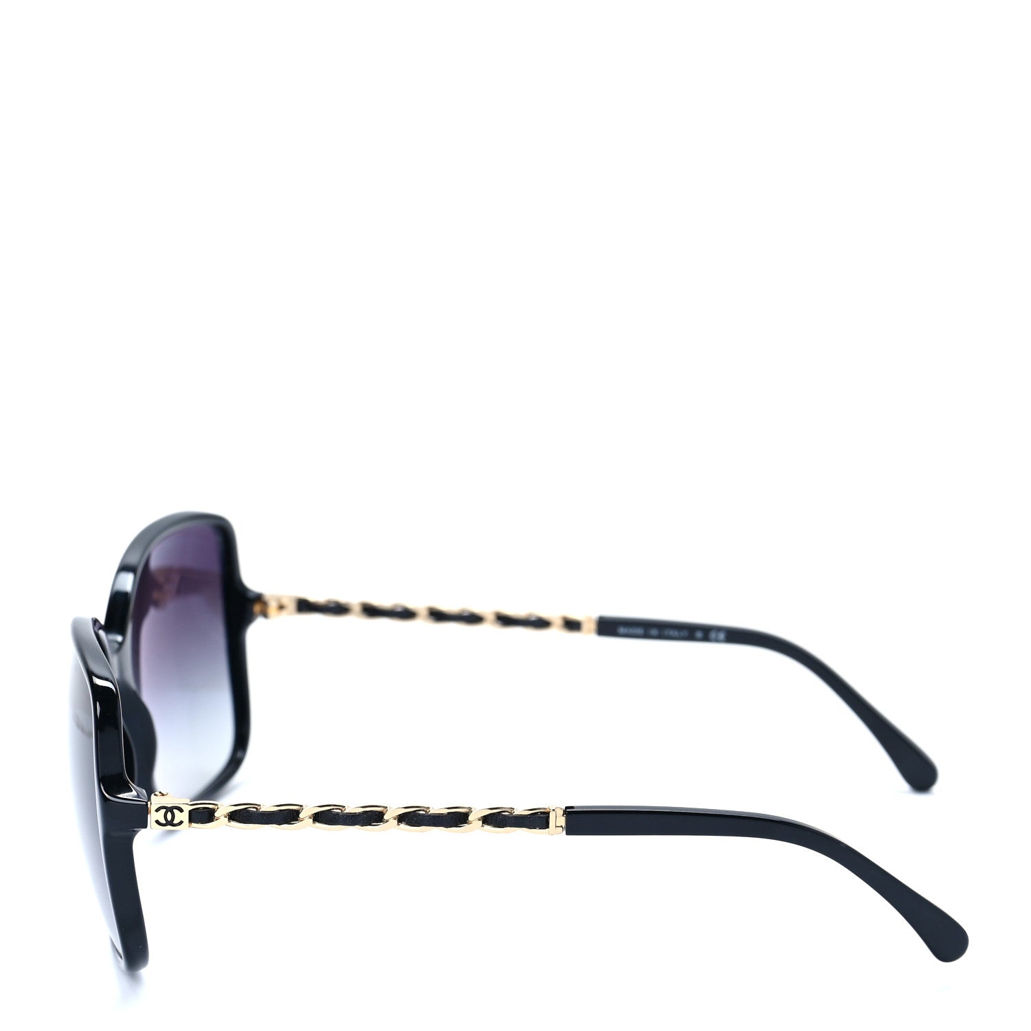 Chanel Lambskin Square Chain Sunglasses 5210-Q Black 3 of 6