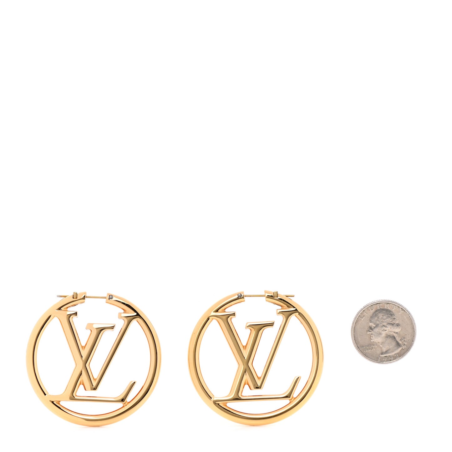 Metal Louise Hoop Earrings Gold