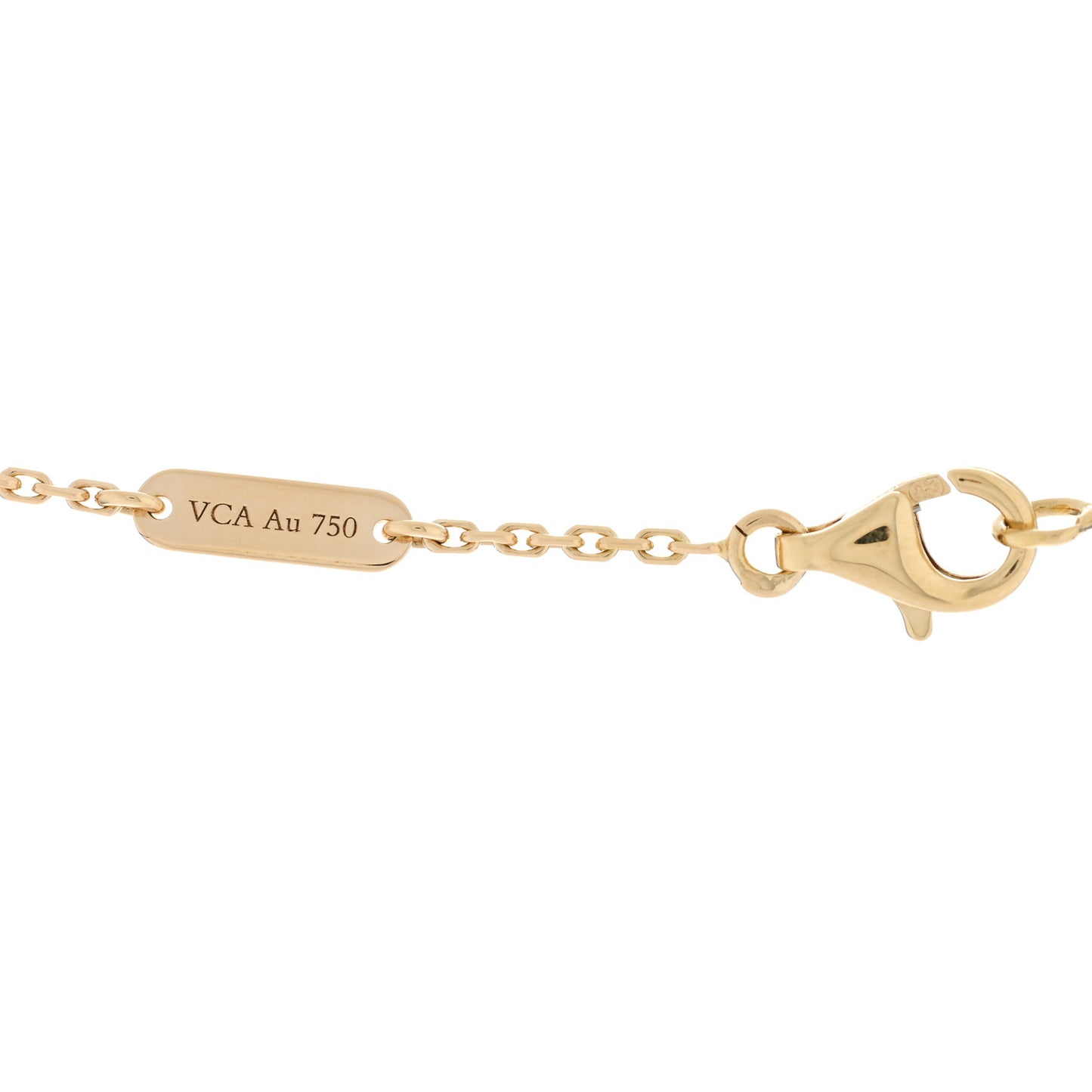 18K Yellow Gold Mother of Pearl Vintage Alhambra Pendant Necklace