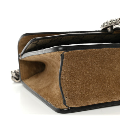 Gucci GG Supreme Monogram Suede Crystal Small Dionysus Shoulder Bag Beige Ebony Taupe 9 of 12