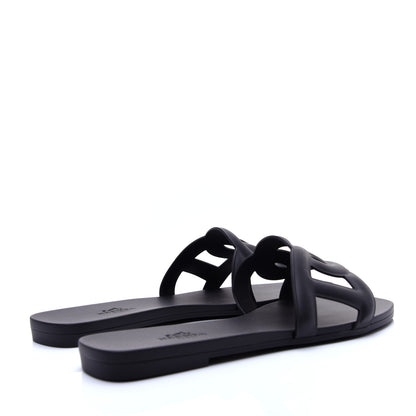 Hermes Rubber Aloha Sandals 36 Black 2 of 10