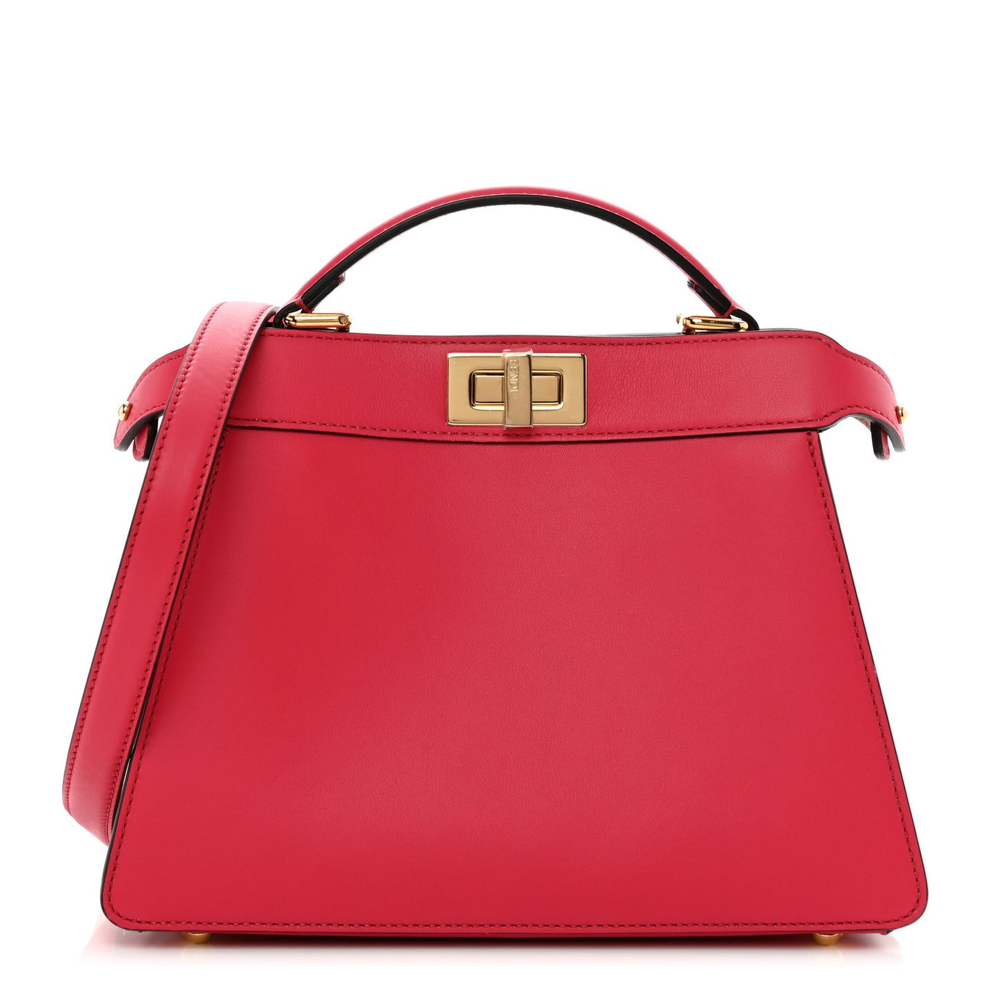 Vitello Seta Shiny Nappa Small Peekaboo I SEE U Satchel Lampone Light Rose