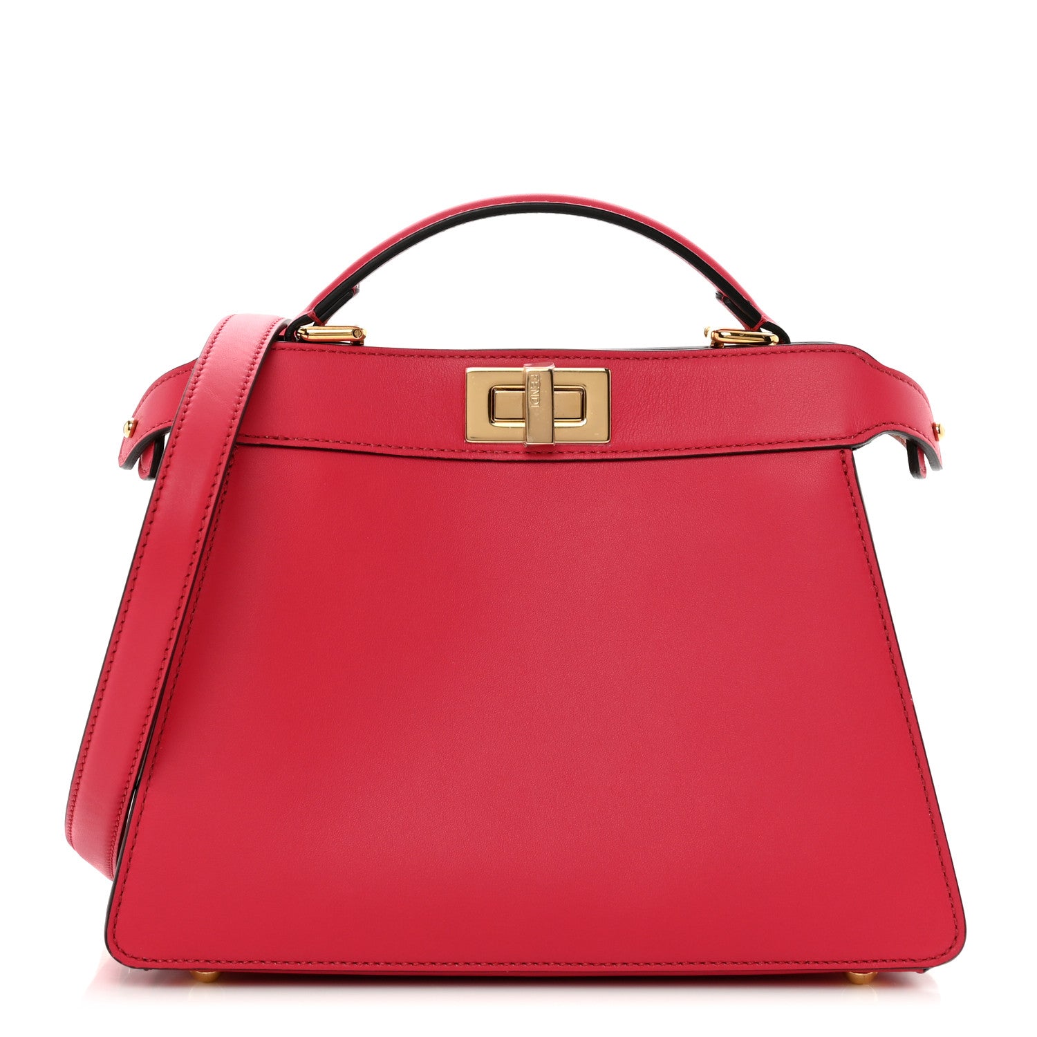 Fendi Vitello Seta Shiny Nappa Small Peekaboo I SEE U Satchel Lampone Light Rose 1 of 10
