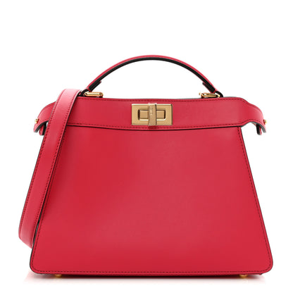 Fendi Vitello Seta Shiny Nappa Small Peekaboo I SEE U Satchel Lampone Light Rose 1 of 10