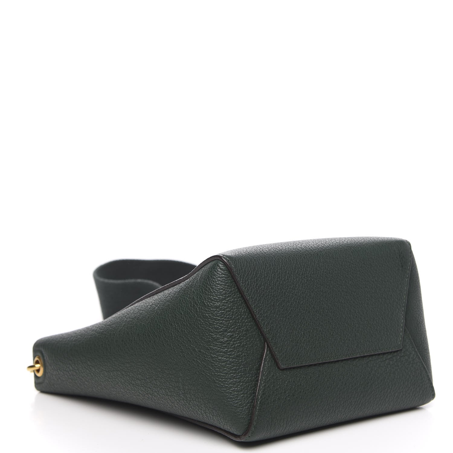 Celine Soft Grained Calfskin Small Sangle Bucket Bag Dark Green 4 of 9