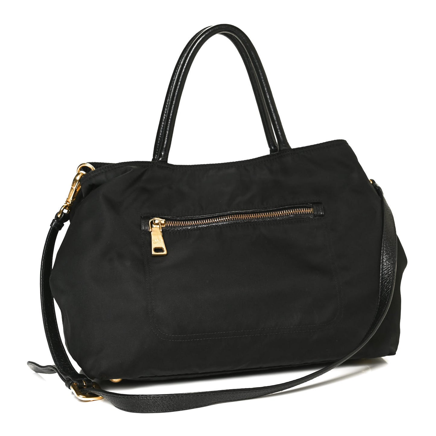 Tessuto Nylon Vitello Daino Tote Black