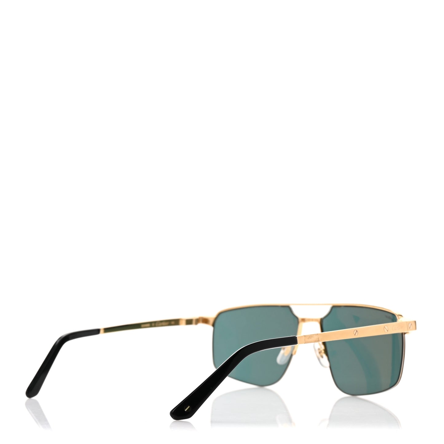 Metal Santos de Cartier Pilot Sunglasses CT0385S Gold