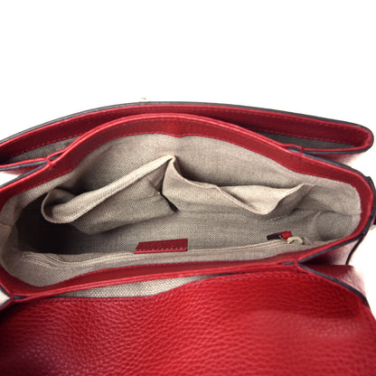 Gucci Dollar Calfskin Interlocking G Top Handle Shoulder Bag Red 5 of 9