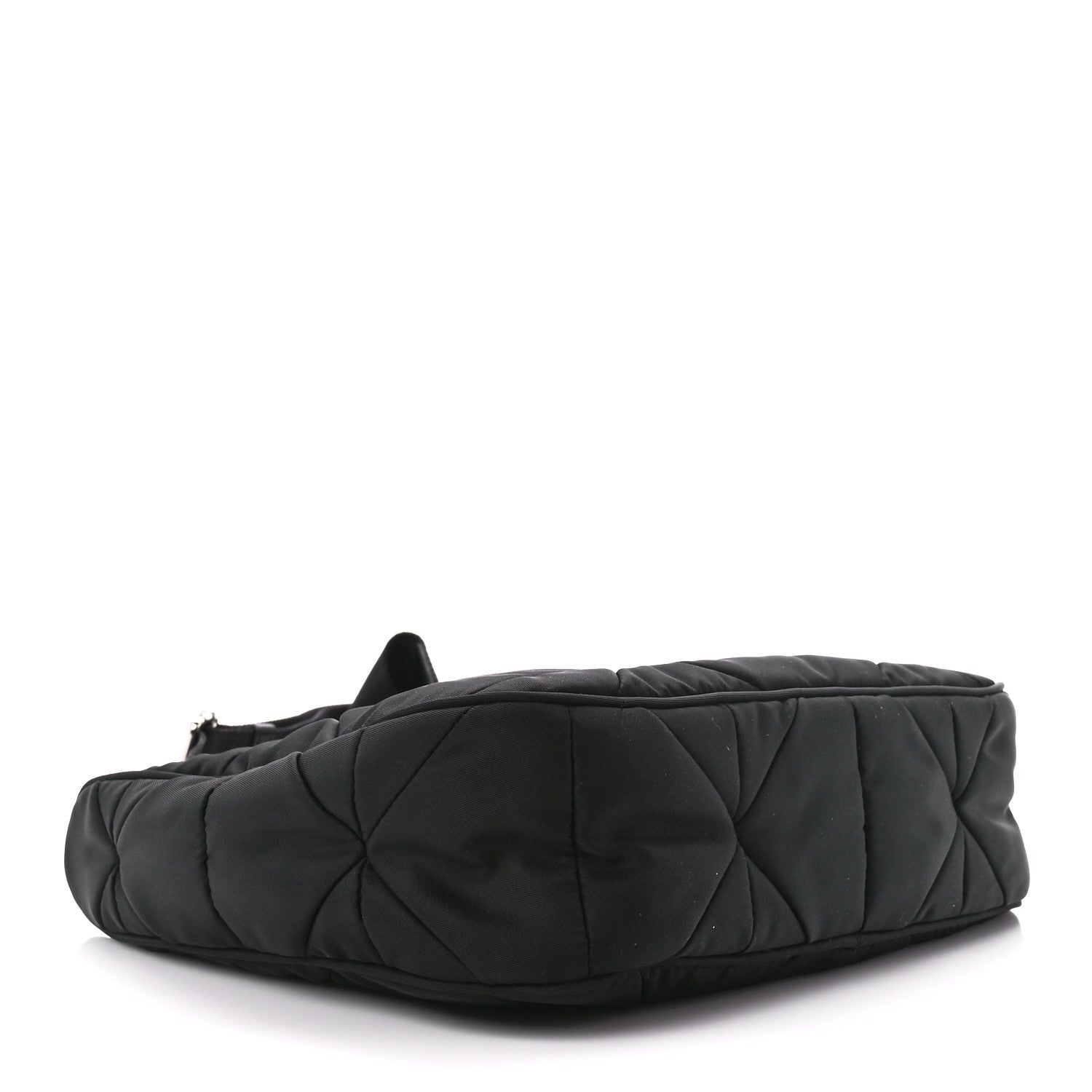 Prada Re-Nylon Triangle Padded Patchwork Shoulder Bag Black 4 of 11