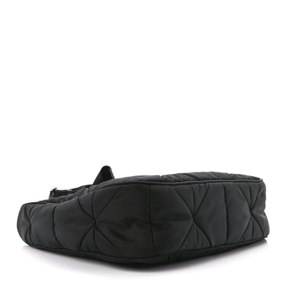 Prada Re-Nylon Triangle Padded Patchwork Shoulder Bag Black 4 of 11