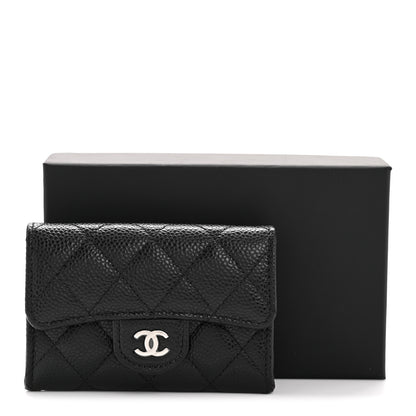 Chanel Caviar Quilted Flap Card Holder Wallet Black 9 of 9