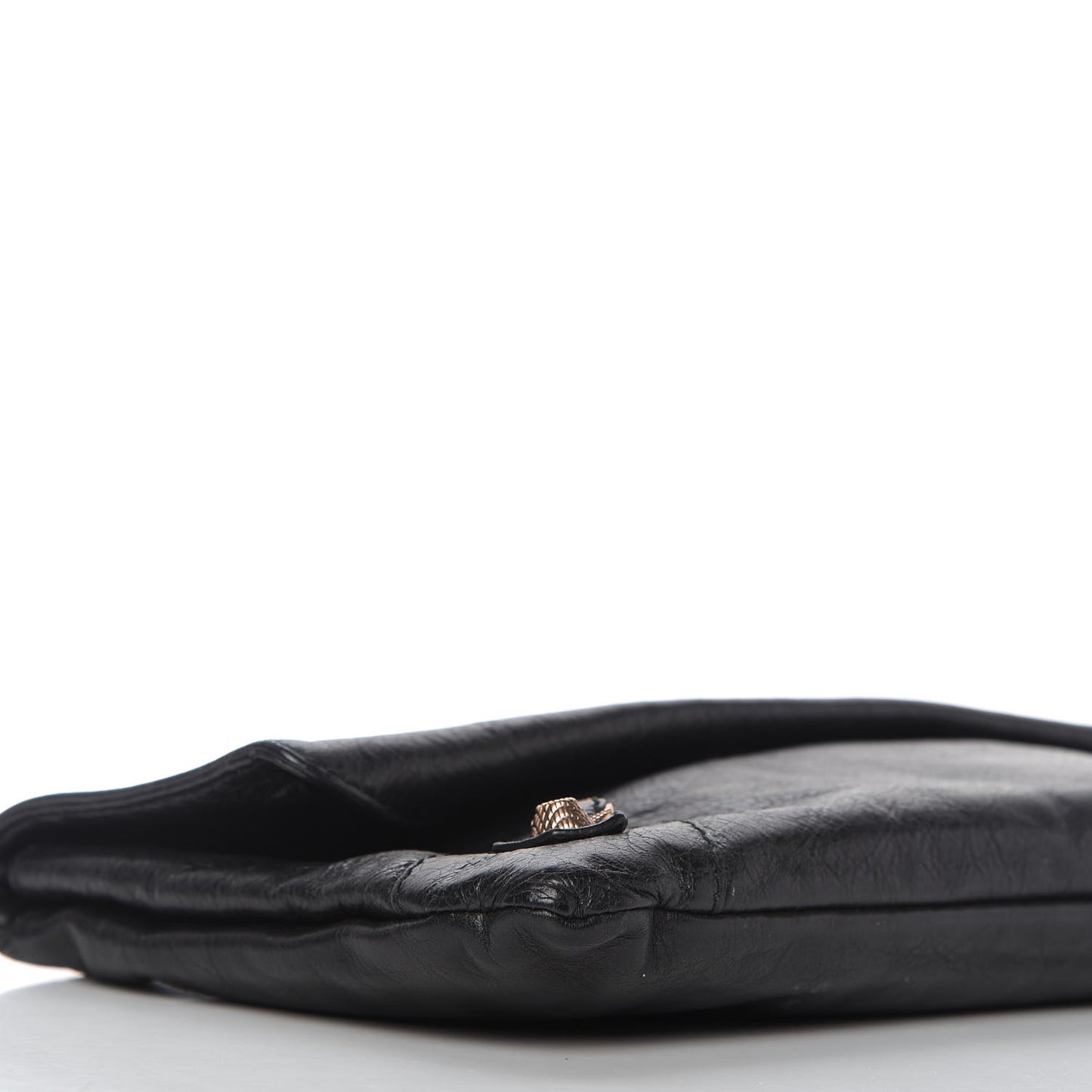 Agneau Giant 12 Rose Gold Hardware Envelope Clutch Black