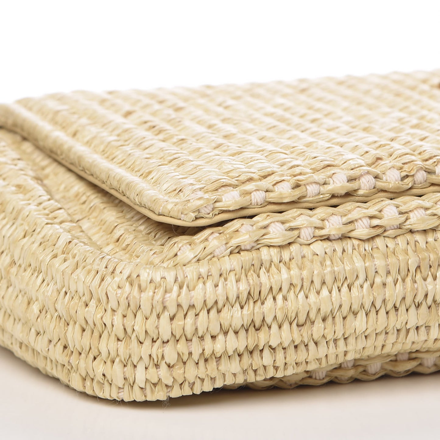 Raffia Medium Monogram Kate Satchel Naturale