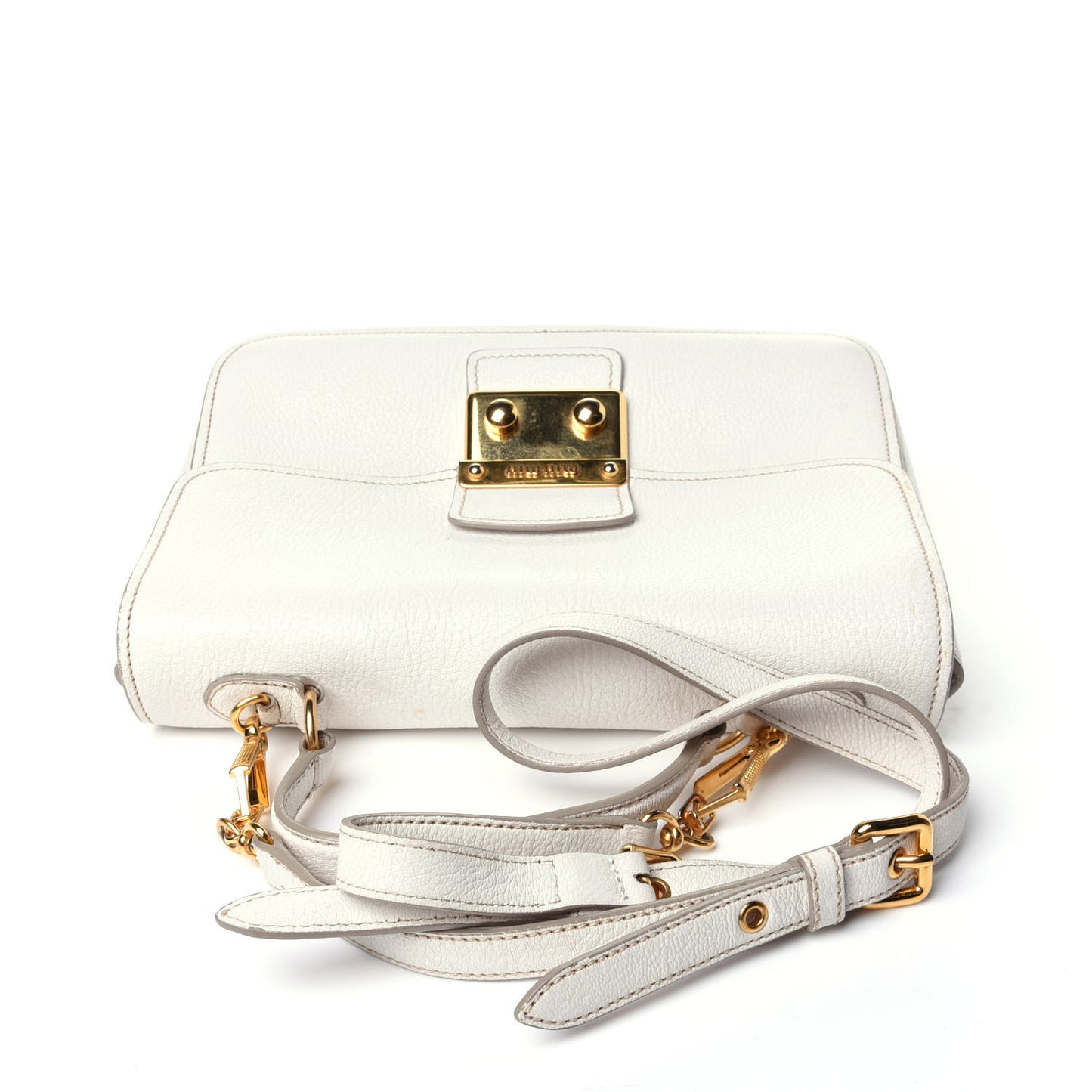 Goatskin Madras Shoulder Bag White