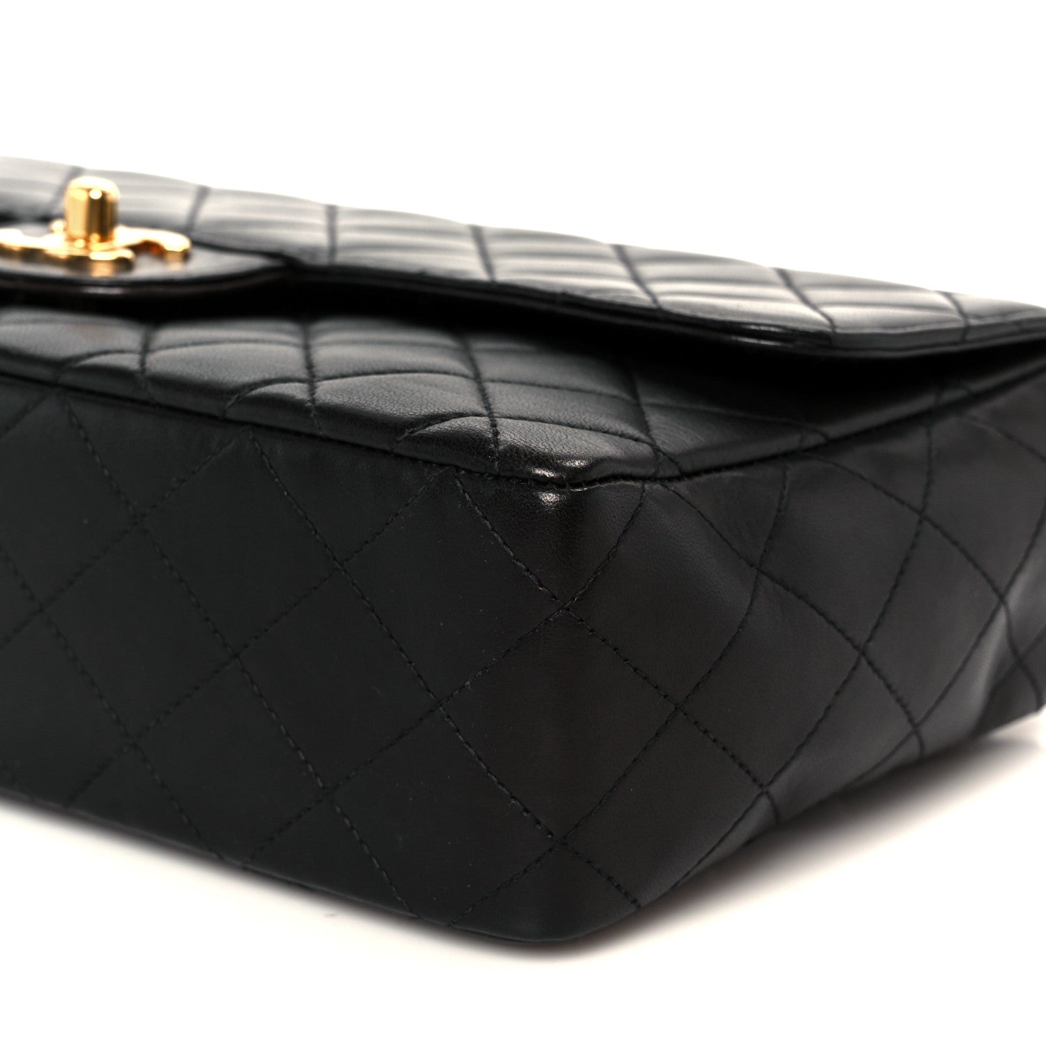 Chanel Lambskin Quilted Medium Rectangular Kelly Flap Bag Black 12 of 12