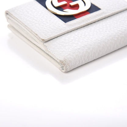 Gucci Pebbled Calfskin Web French Flap Wallet White 10 of 10