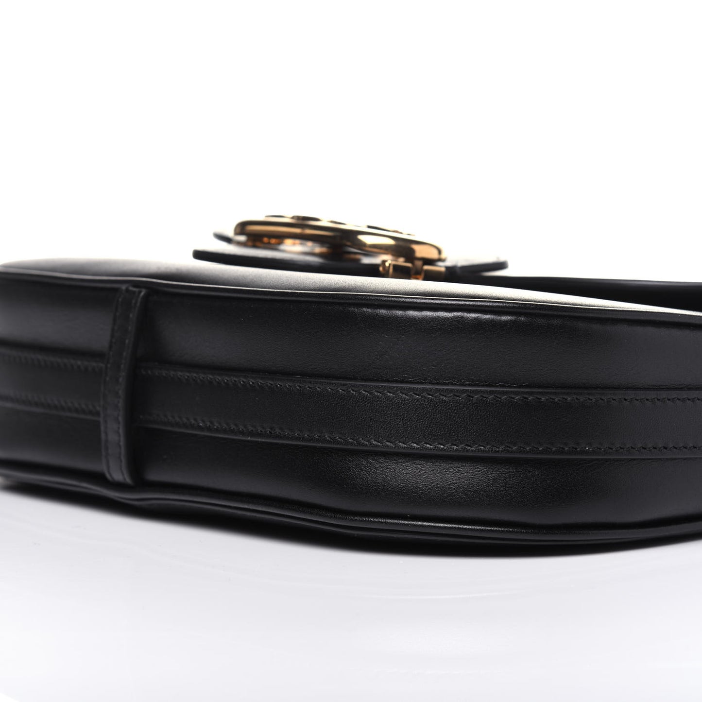 Shiny Calfskin Medium Chain Maillon Triomphe Black