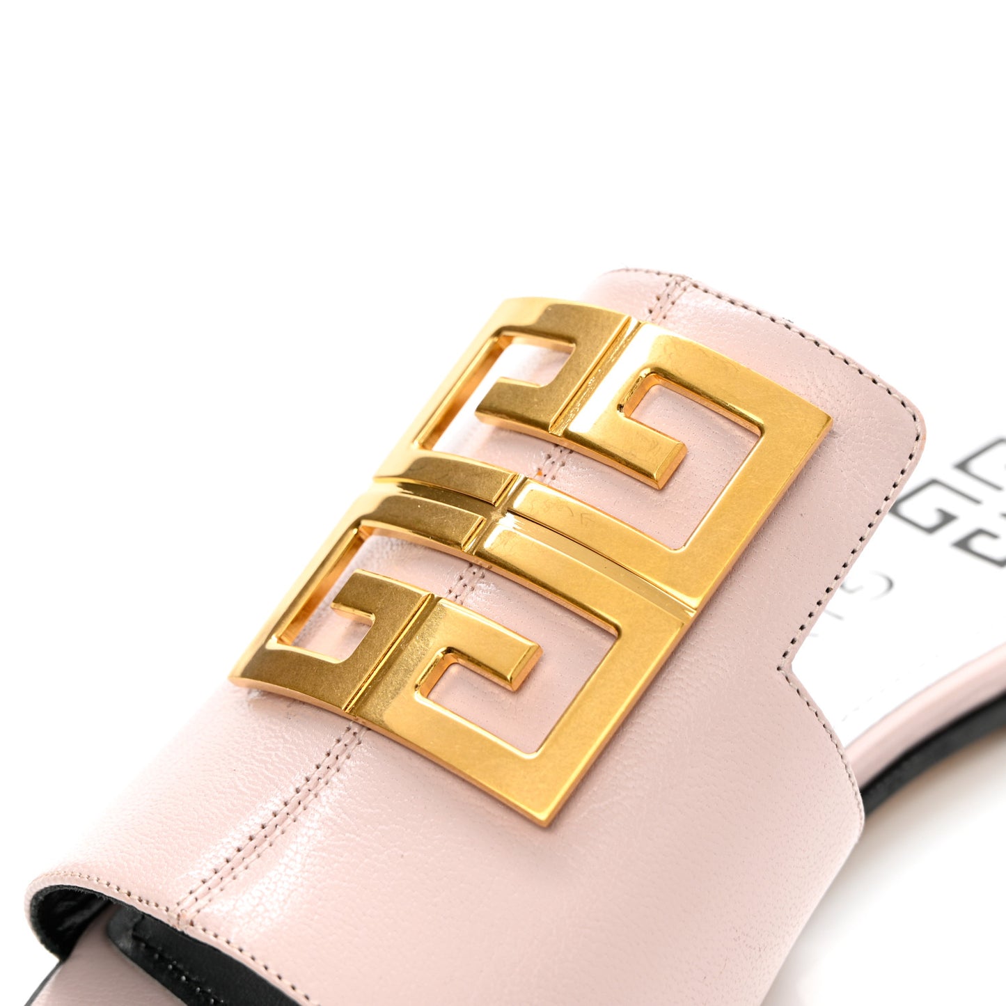 Grained Calfskin 4G Flat Sandals 36 Pale Pink