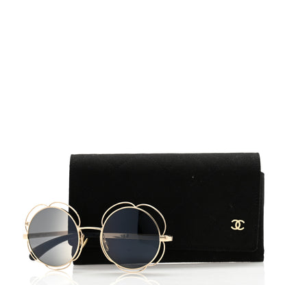 Chanel Metal Round Camellia Sunglasses 71573 Gold 8 of 8