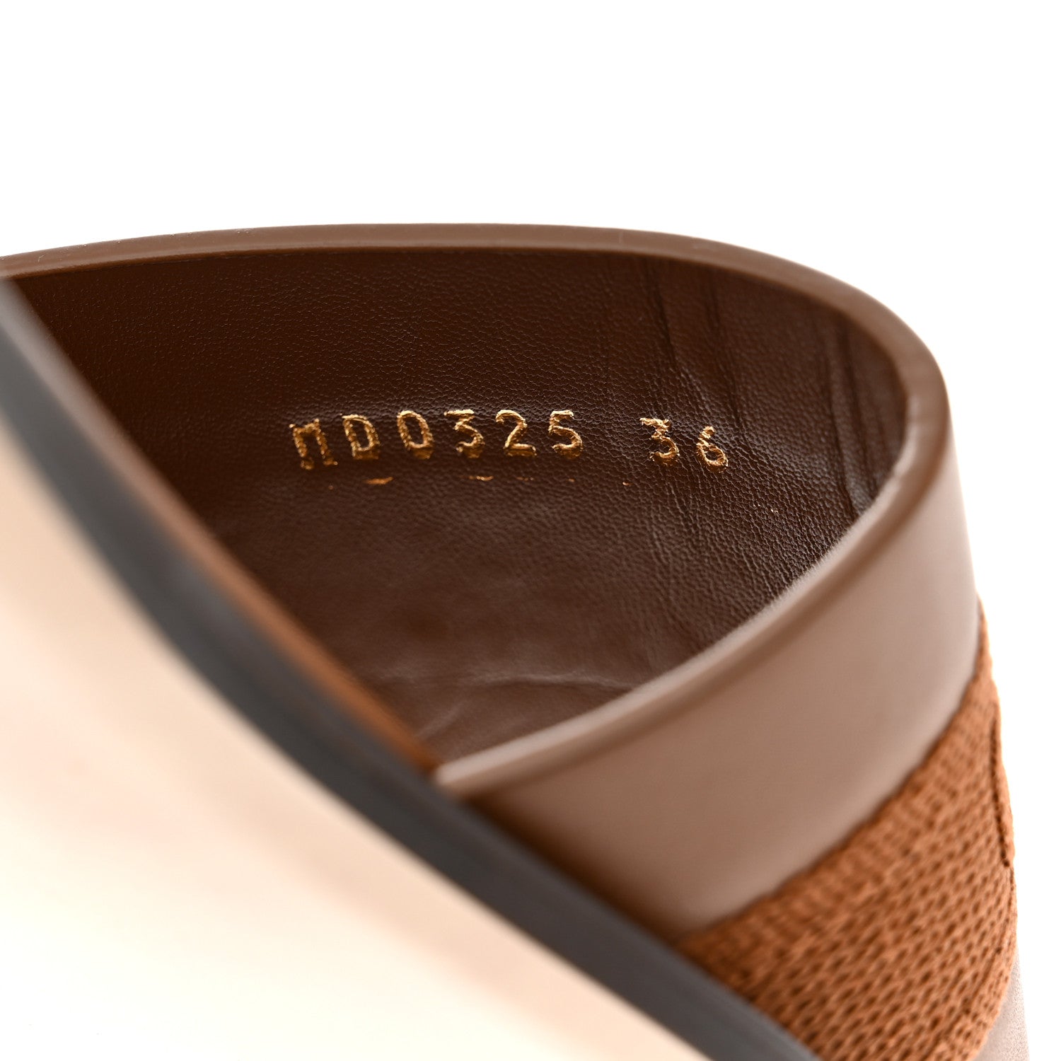 Christian Dior Calfskin Canvas Embroidered Dway Flat Slide Sandals 36 Camel 9 of 9
