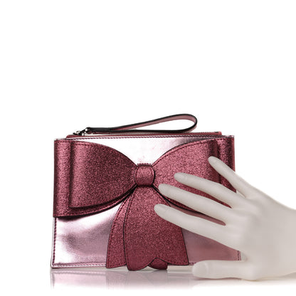 Gucci Calfskin Glitter Bow Wristlet Pink Rose 13 of 16