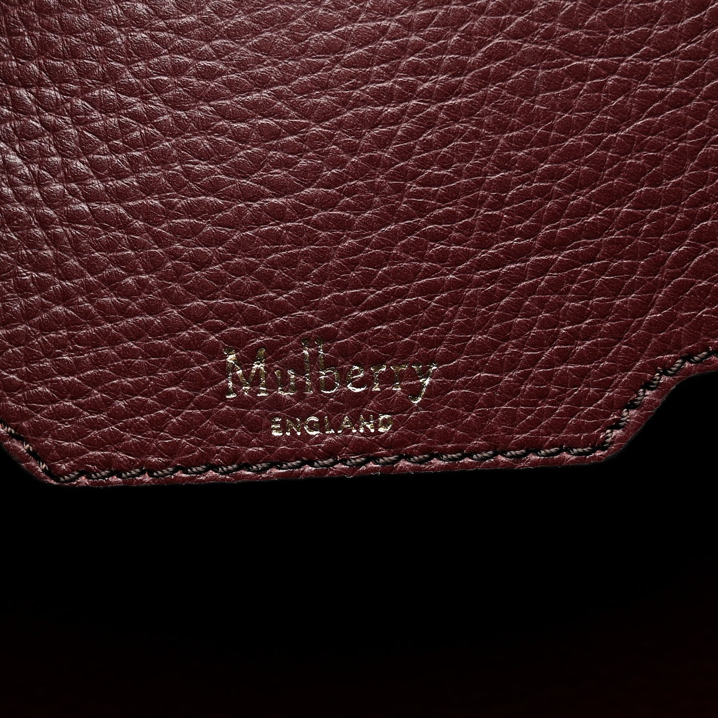 Small Classic Grain Bayswater Tote Burgundy Oxford Blue