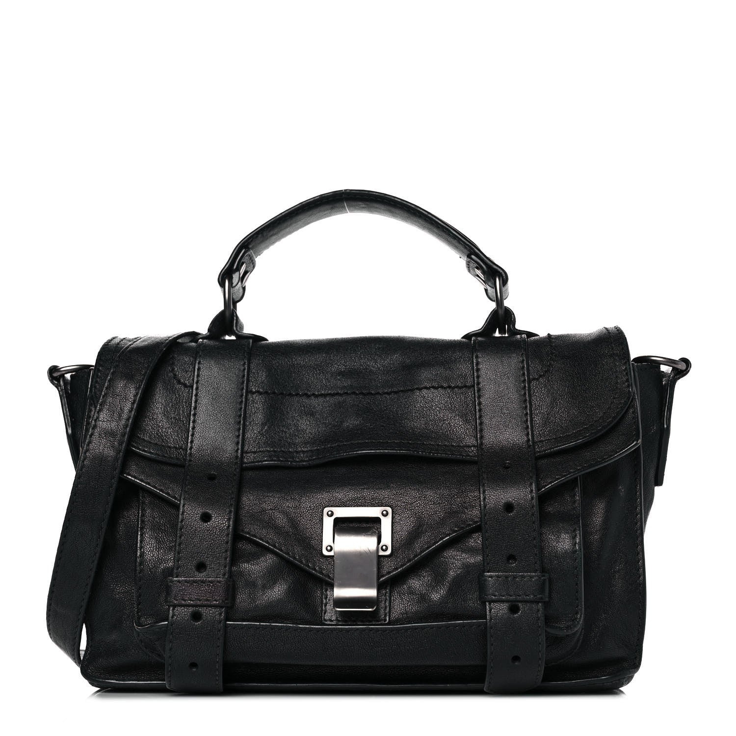 Proenza Schouler Lambskin Tiny PS1 Satchel Black 1 of 9