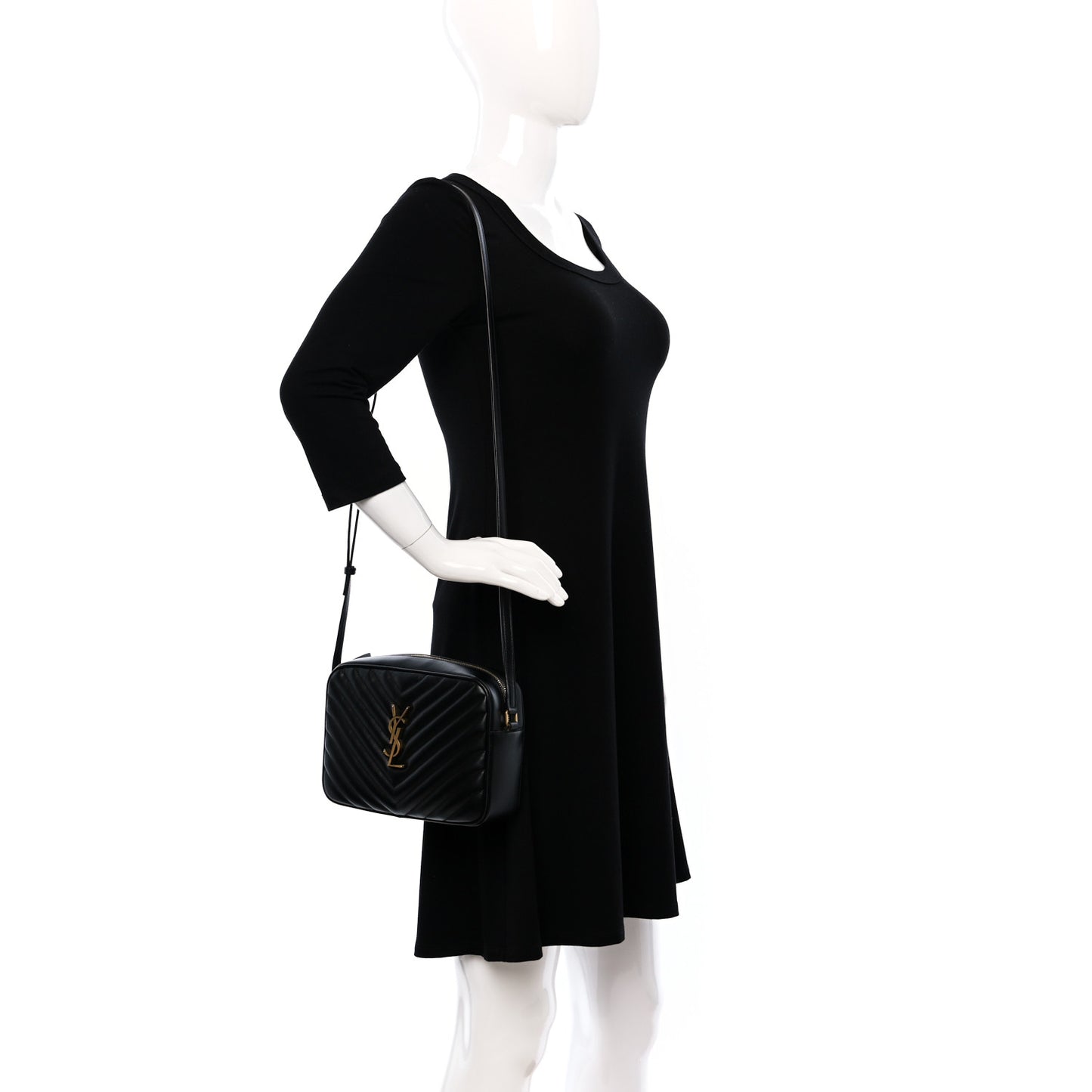 Calfskin Matelasse Monogram Lou Camera Bag Black