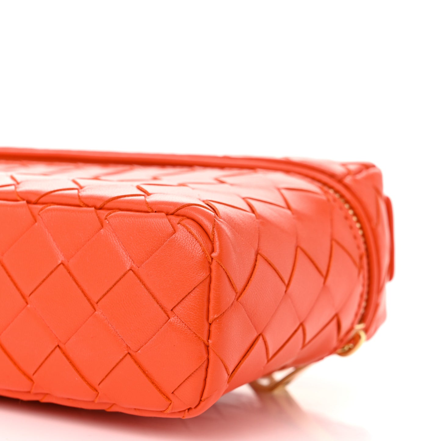 Calfskin Intrecciato Bang Bang Vanity Case Orange