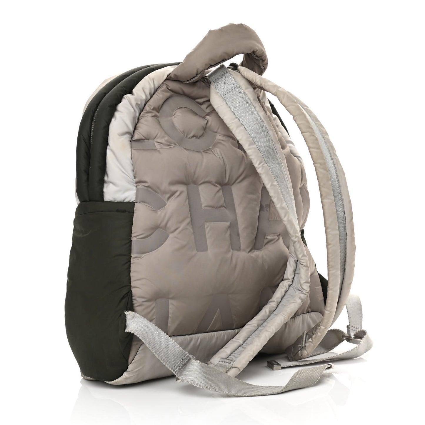 Nylon Embossed Small Doudoune Backpack Black Grey White