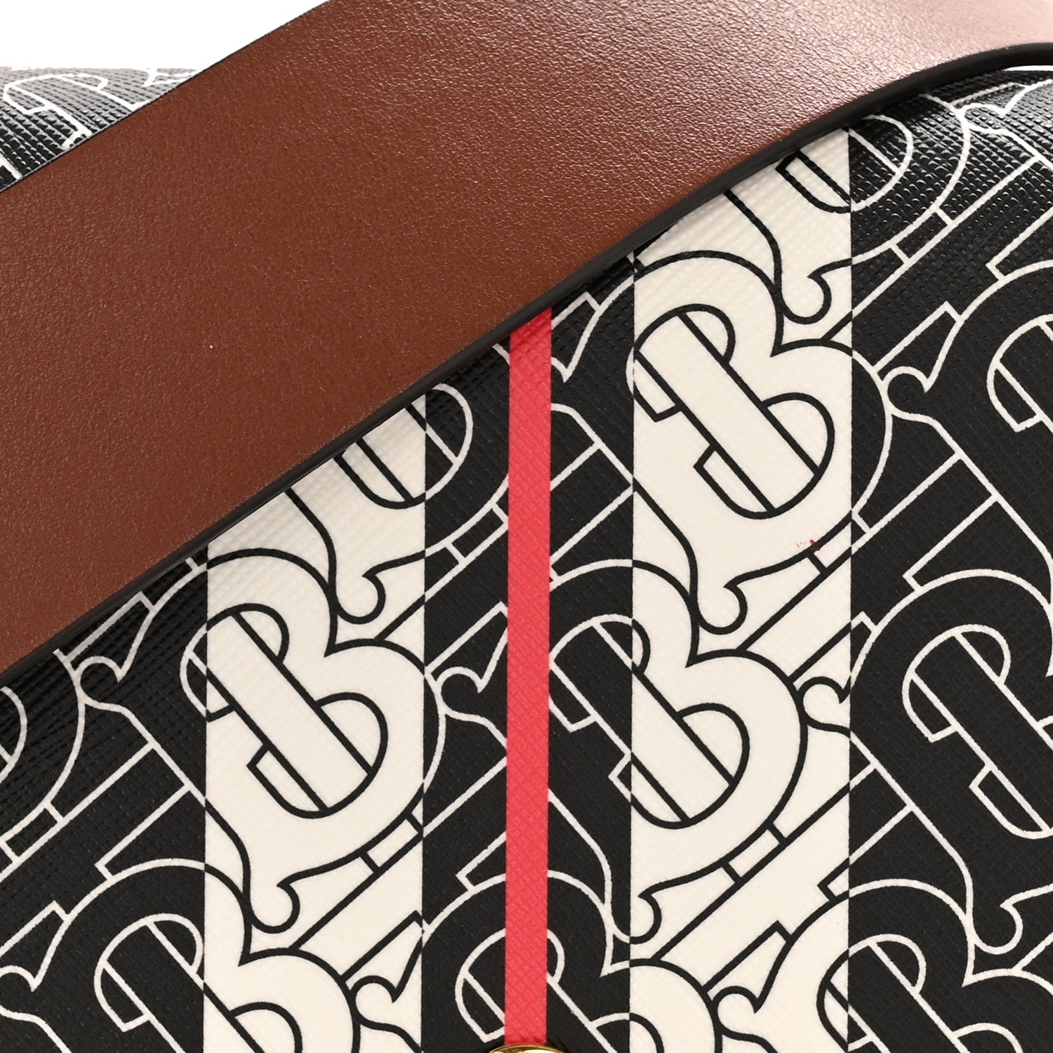 Burberry E-Canvas Monogram Stripe Hackberry Crossbody Bag Bridle Brown 9 of 15