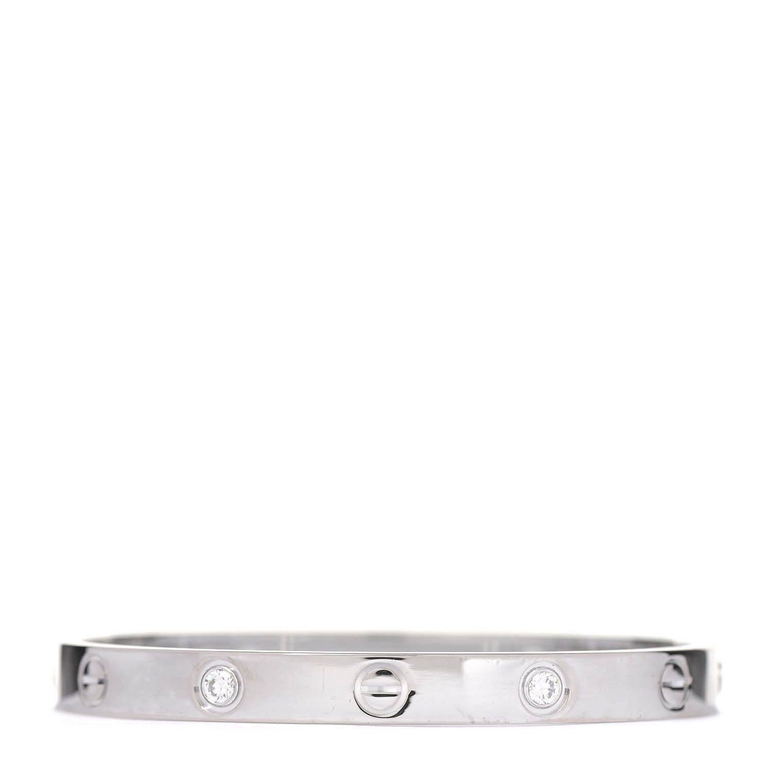 Cartier 18K White Gold 4 Diamond LOVE Bracelet 16 2 of 4