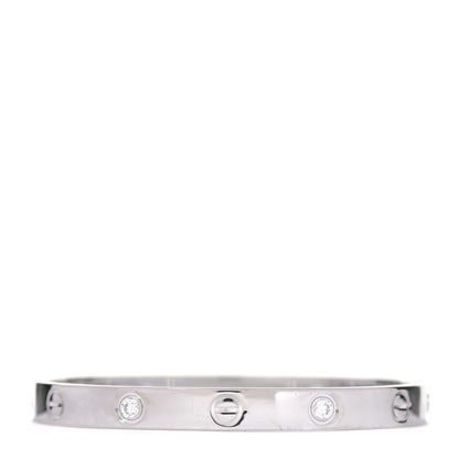 Cartier 18K White Gold 4 Diamond LOVE Bracelet 16 2 of 4