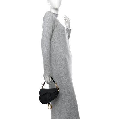 Christian Dior Grained Calfskin Mini Saddle Bag Black 2 of 10