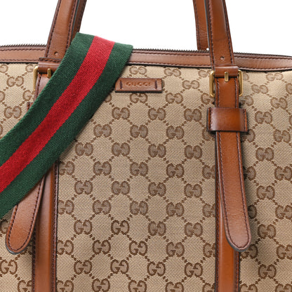 Gucci Monogram Medium Lady Web Boston Bag Beige Cuir 8 of 10