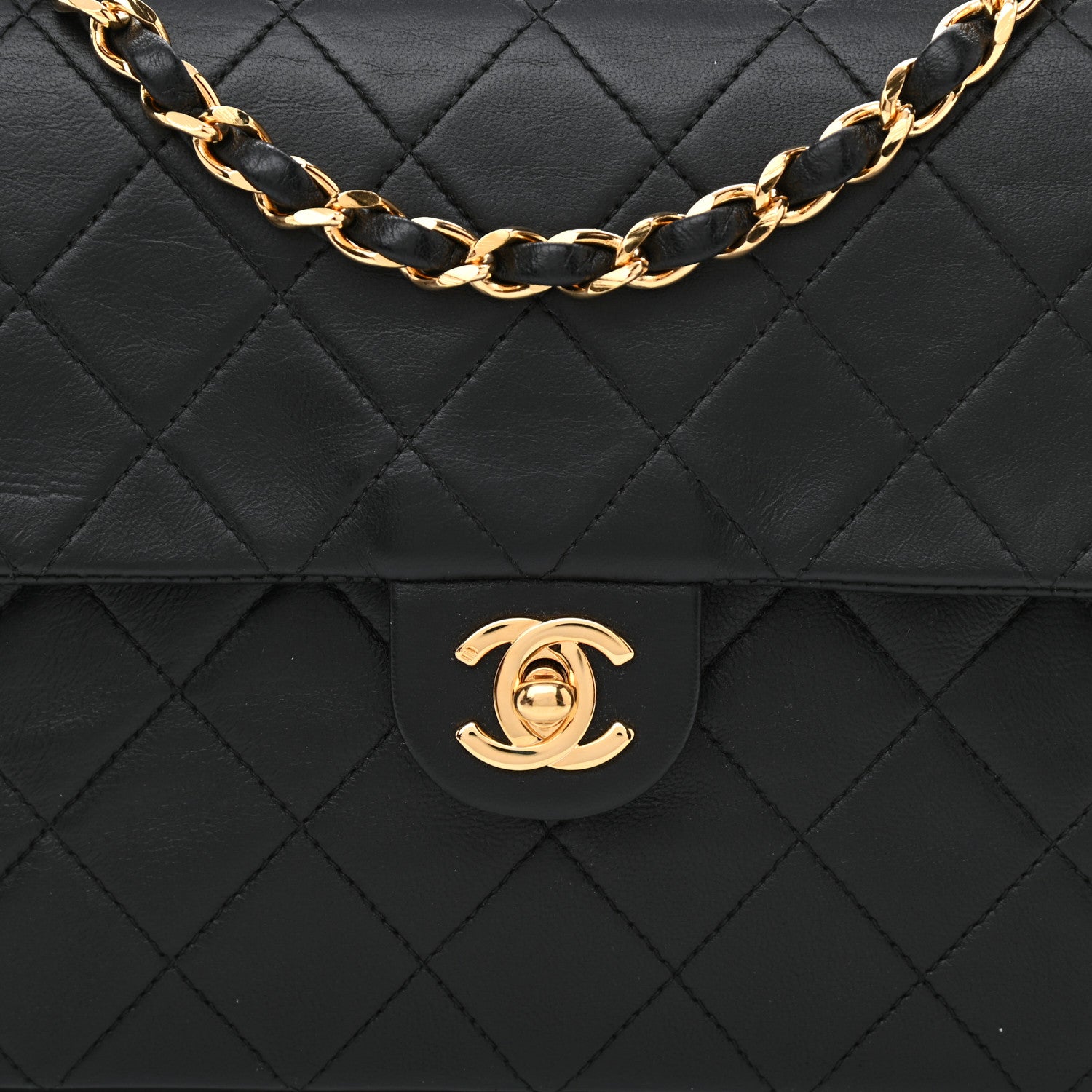 Chanel Lambskin Quilted Mini Square Flap Bag Black 10 of 10